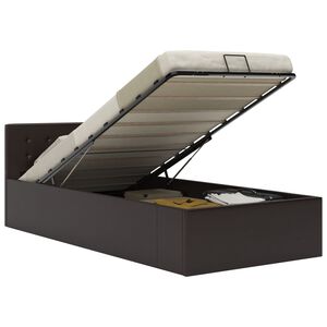 vidaXL Πλαίσιο Κρεβατιού με Αποθηκ. Χώρο Γκρι 90x200 εκ. Συνθ. Δέρμα