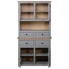vidaXL Βιτρίνα Γκρι 93 x 40,5 x 180 εκ. Μασίφ Ξύλο Πεύκου Σειρά Panama