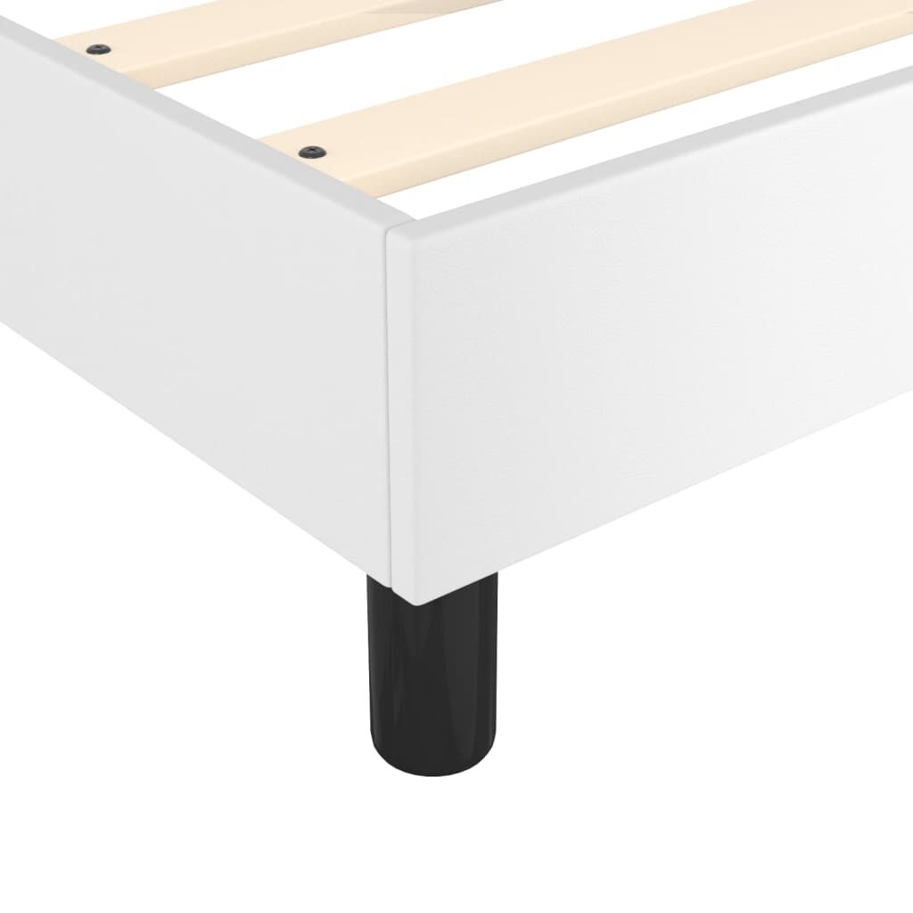 vidaXL Κρεβάτι Boxspring με Στρώμα Λευκό 140x190εκ.από Συνθετικό Δέρμα