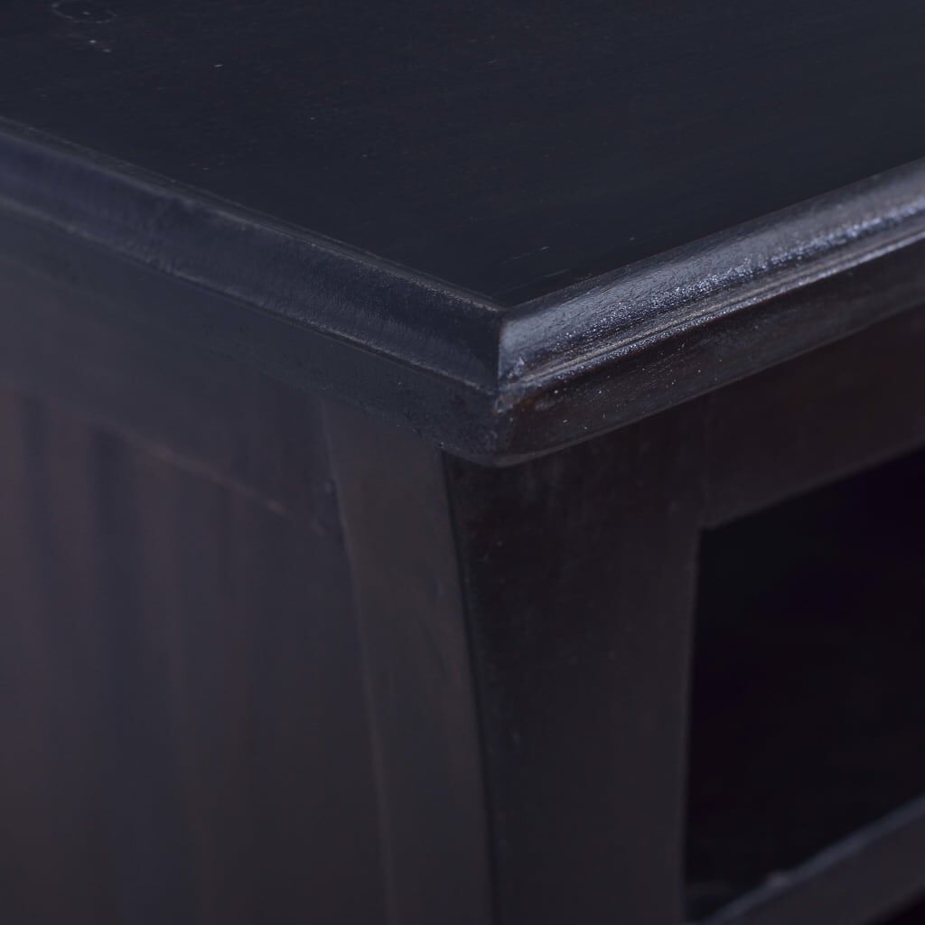 vidaXL Έπιπλο Τηλεόρασης Ανοιχτό Καφέ Μαύρο 100x30x45 εκ. Μασίφ Μαόνι