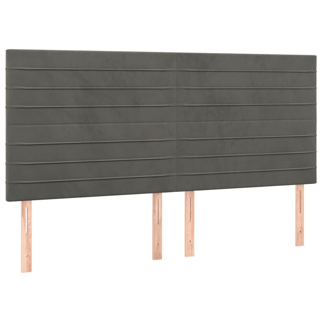 vidaXL Κρεβάτι Boxspring με Στρώμα & LED Σκ. Γκρι 200x200εκ. Βελούδινο