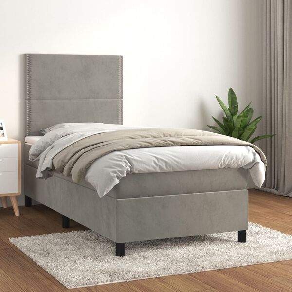 vidaXL &Kappa;&rho;&epsilon;&beta;ά&tau;&iota; Boxspring &mu;&epsilon; &Sigma;&tau;&rho;ώ&mu;&alpha; &Alpha;&nu;&omicron;&iota;&chi;&tau;ό &Gamma;&kappa;&rho;&iota; 90x200 &epsilon;&kappa;. &Beta;&epsilon;&lambda;&omicron;ύ&delta;&iota;&nu;&omicron;