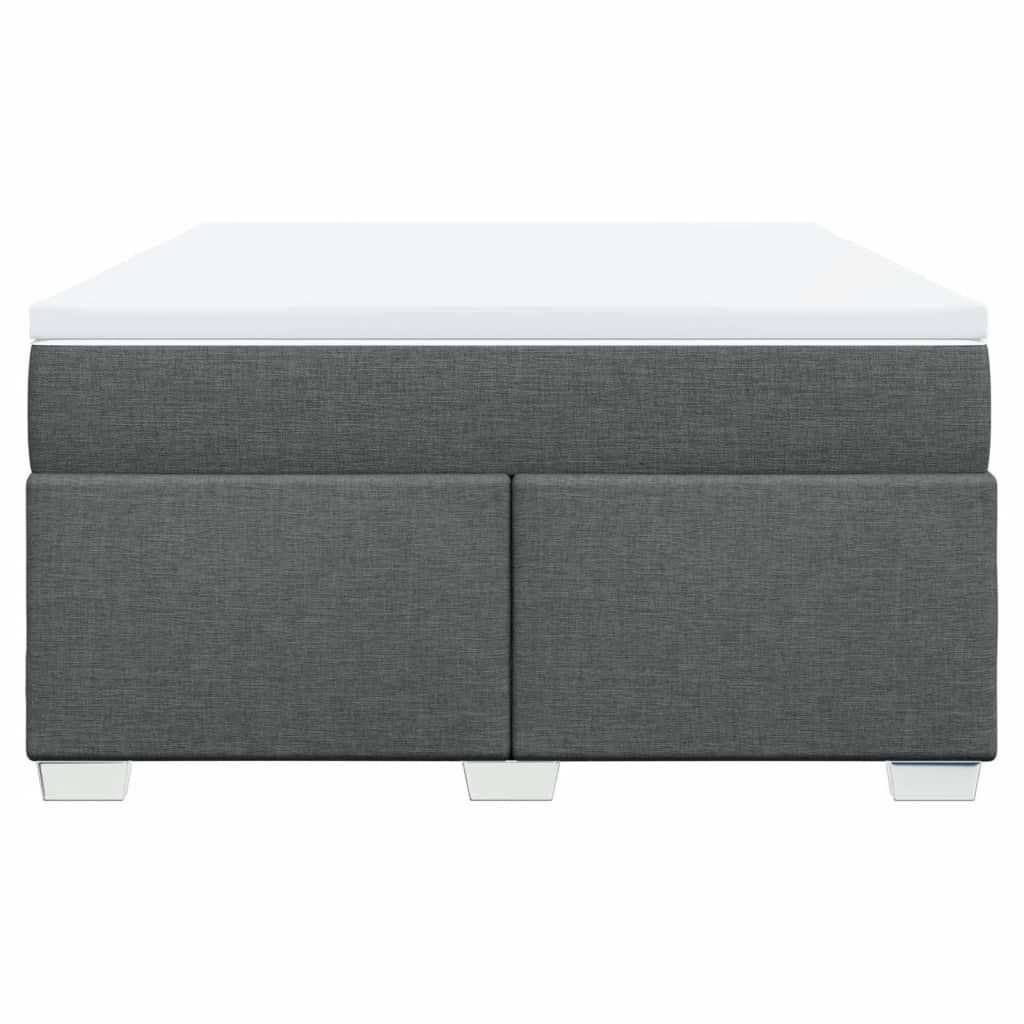 vidaXL Κρεβάτι Boxspring με Στρώμα Σκούρο Γκρι 140x200 εκ Υφασμάτινο