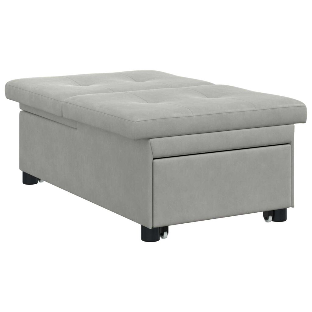 vidaXL Κρεβάτι καναπές Ανοιχτό γκρι 67 x 194 x 82 εκ Υφασμά Μικροΐνας
