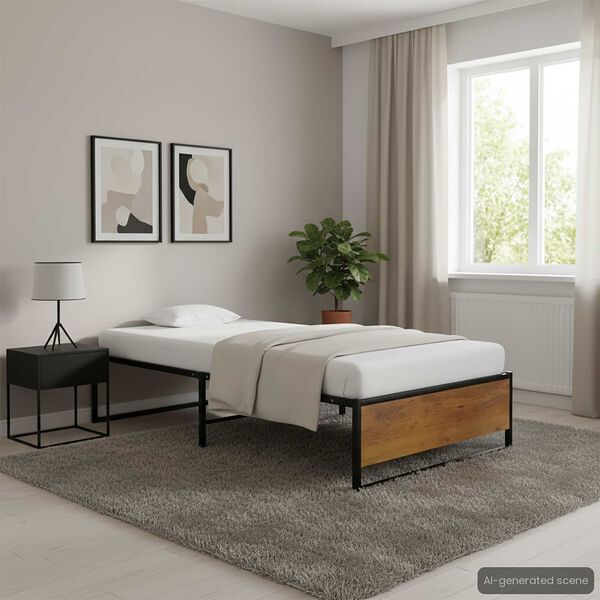 vidaXL &Pi;&lambda;&alpha;ί&sigma;&iota;&omicron; &Kappa;&rho;&epsilon;&beta;&alpha;&tau;&iota;&omicron;ύ &Mu;&alpha;ύ&rho;&omicron; 90 x 200 &epsilon;&kappa;. &Mu;&epsilon;&tau;&alpha;&lambda;&lambda;&iota;&kappa;ό