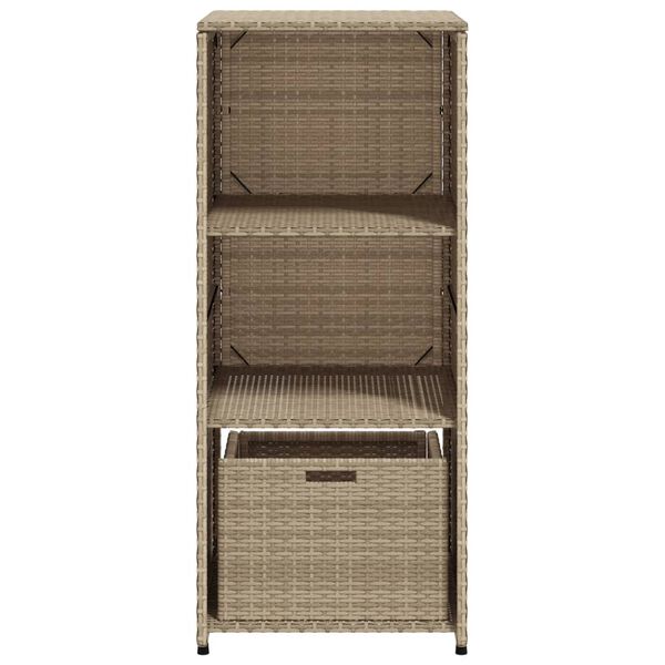 vidaXL Ντουλάπι Αποθήκευσης Κήπου Beige 50x55x115 εκ. Συνθετικό Ρατάν