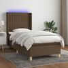 vidaXL &Kappa;&rho;&epsilon;&beta;ά&tau;&iota; Boxspring &mu;&epsilon; &Sigma;&tau;&rho;ώ&mu;&alpha; & LED &Sigma;&kappa;.&Kappa;&alpha;&phi;έ 100x200 &epsilon;&kappa; &Upsilon;&phi;&alpha;&sigma;&mu;ά&tau;&iota;&nu;&omicron;