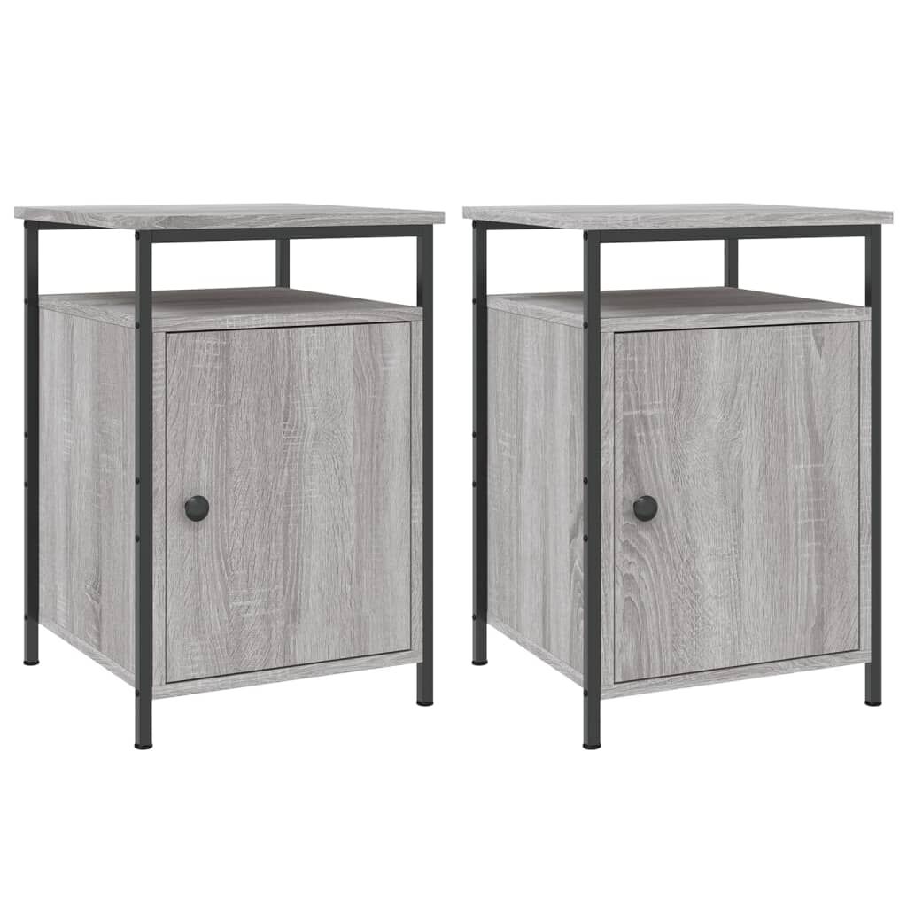 vidaXL Κομοδίνα 2 τεμ. Γκρι Sonoma 40x42x60εκ. από Επεξεργασμένο Ξύλο