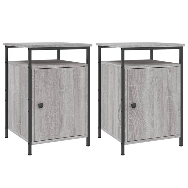 vidaXL Κομοδίνα 2 τεμ. Γκρι Sonoma 40x42x60εκ. από Επεξεργασμένο Ξύλο