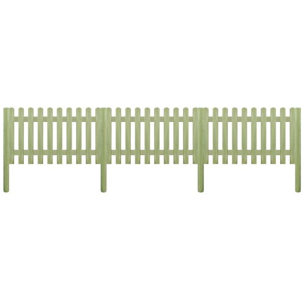vidaXL Φράχτης με Πασσαλόξυλα Εμποτισμένου Ξύλου Πεύκου 5,1 μ. 100 εκ. 6/9 εκ.