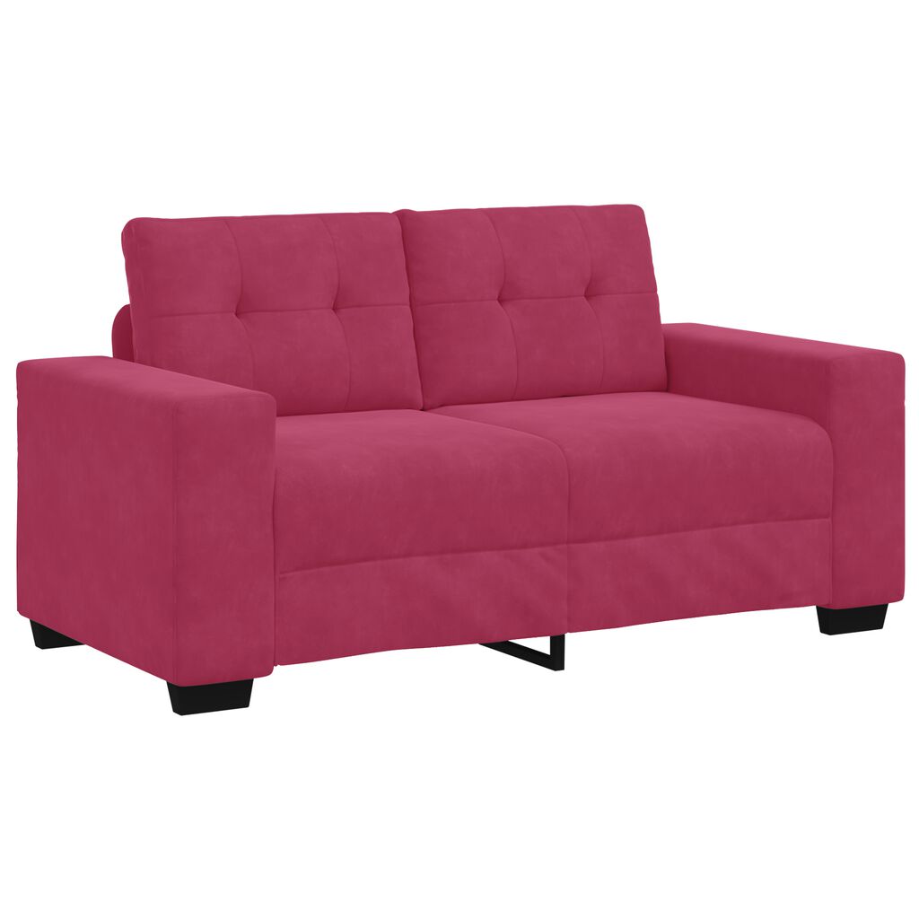 vidaXL Σετ Καναπέ με μαξιλάρι 3 pcs Κόκκινο 221 x 78 x 80 εκ Βελούδο