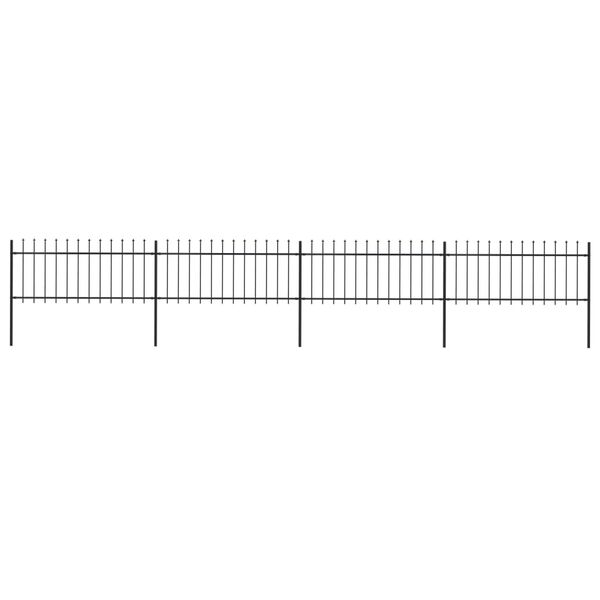 vidaXL Κάγκελα Περίφραξης με Λόγχες Μαύρα 6,8 x 0,8 μ. από Χάλυβα