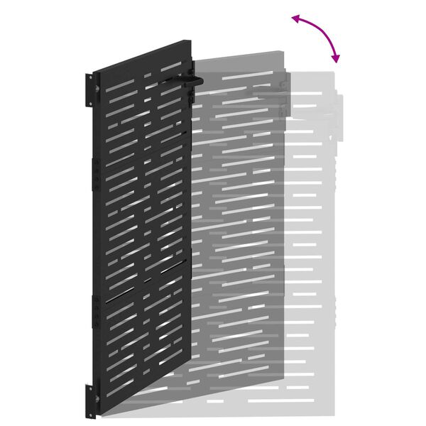 vidaXL Πύλη Κήπου Μαύρο 105 x 150 cm Ατσάλι με Επικάλυψη Πούδρας