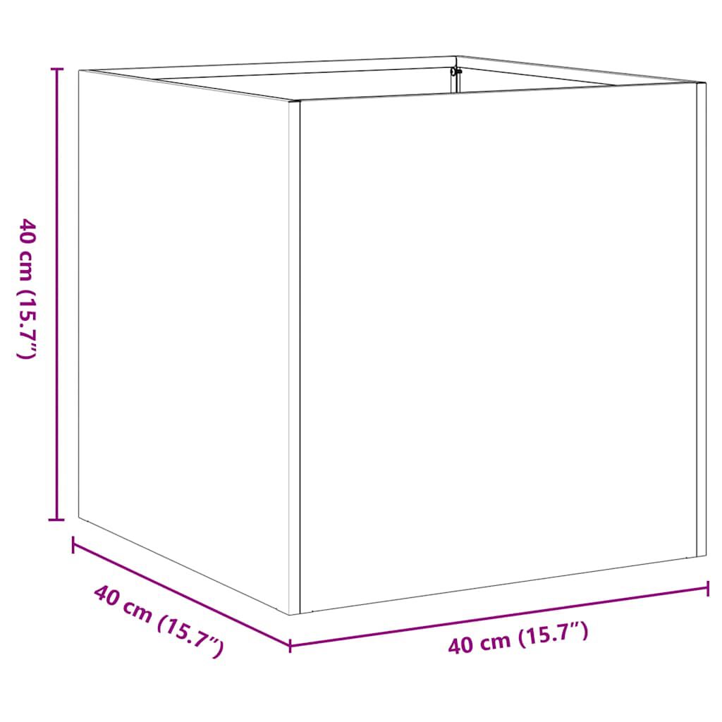 vidaXL Ζαρντινιέρα Σκουριασμένο 40x40x40εκ. Ατσάλι Σκληρυθέν στον Αέρα
