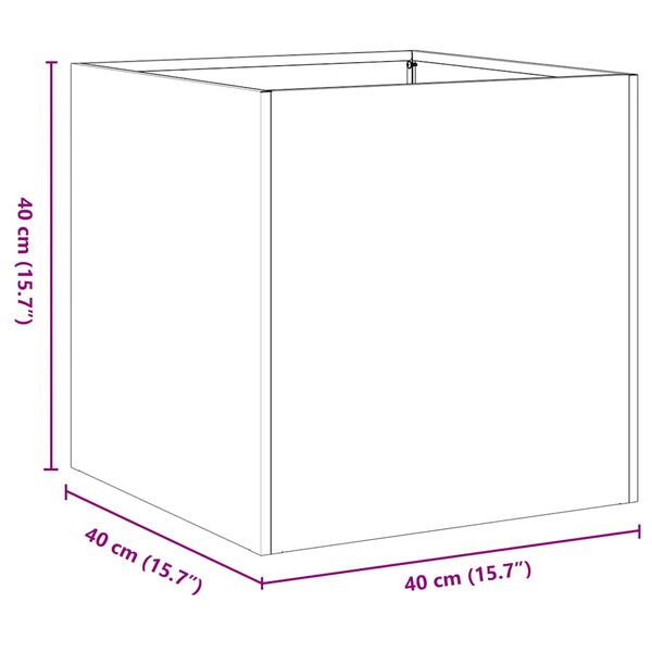 vidaXL Ζαρντινιέρα Σκουριασμένο 40x40x40εκ. Ατσάλι Σκληρυθέν στον Αέρα