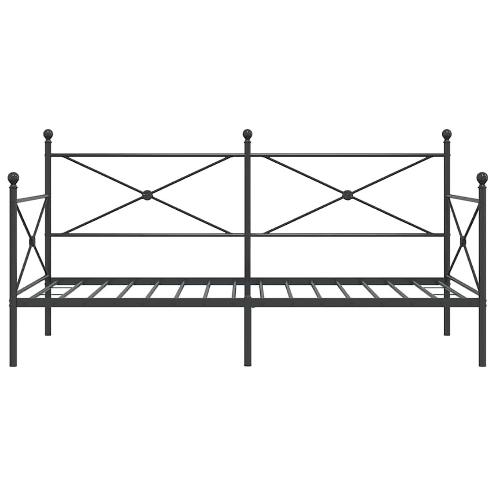 vidaXL Κρεβάτι ημέρας χωρίς στρώμα Μαύρο 107x203 cm Ατσάλι