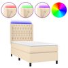 vidaXL &Kappa;&rho;&epsilon;&beta;ά&tau;&iota; Boxspring &mu;&epsilon; &Sigma;&tau;&rho;ώ&mu;&alpha; & LED &Kappa;&rho;&epsilon;&mu; 90x190 &epsilon;&kappa;. &Upsilon;&phi;&alpha;&sigma;&mu;ά&tau;&iota;&nu;&omicron;