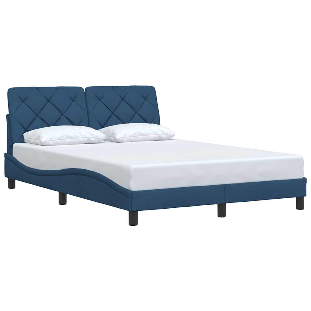 vidaXL Πλαίσιο κρεβατιού χωρίς στρώμα Μπλε 120x200 cm Ύφασμα