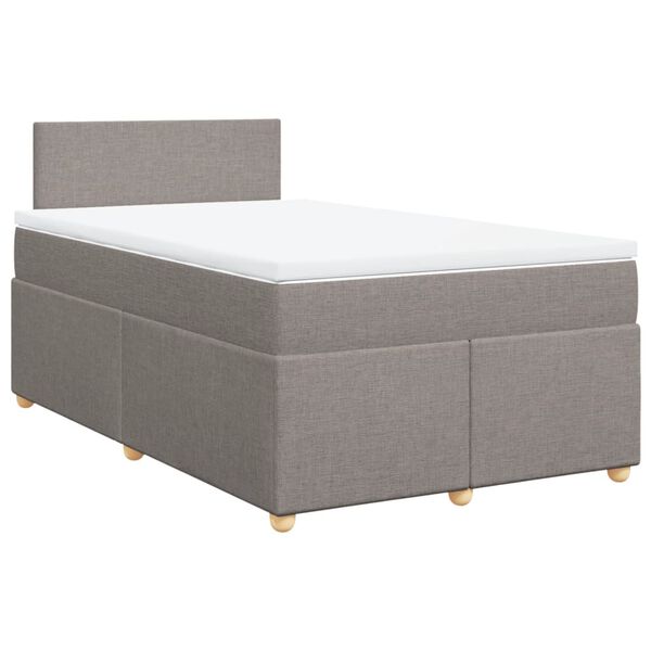vidaXL Κρεβάτι Boxspring με Στρώμα Taupe 120x190 εκ. Υφασμάτινο