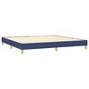 vidaXL Κρεβάτι Boxspring με Στρώμα Μπλε 200x200 εκ. Υφασμάτινο