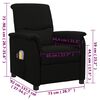 vidaXL Πολυθρόνα Μασάζ Ηλεκτρική Μαύρη Υφασμάτινη