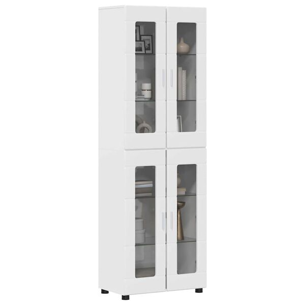 vidaXL Highboard FLORIN &Upsilon;&psi;&eta;&lambda;ή&sigmaf; &gamma;&upsilon;&alpha;&lambda;ά&delta;&alpha;&sigmaf; &lambda;&epsilon;&upsilon;&kappa;ό 60 x 35 x 182 &epsilon;&kappa;.
