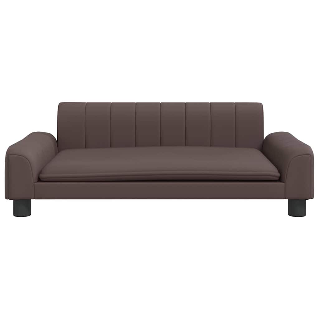 vidaXL Κρεβάτι Σκύλου Καφέ 90 x 53 x 30 εκ. από Συνθετικό Δέρμα