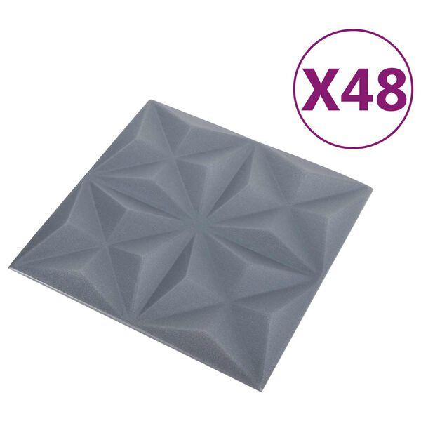 vidaXL &Pi;ά&nu;&epsilon;&lambda; &tau;&omicron;ί&chi;&omicron;&upsilon; 48 pcs &Omicron;&rho;&iota;&gamma;&kappa;ά&mu;&iota; &Gamma;&kappa;&rho;&iota; 50 x 50 cm &Phi;&epsilon;&lambda;&iota;&zeta;ό&lambda; XPS