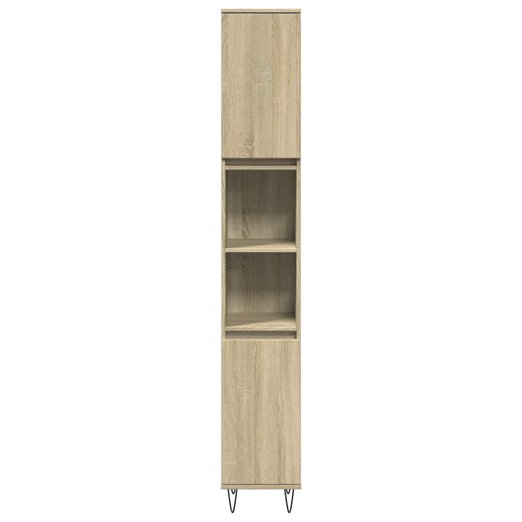 vidaXL Ντουλάπι Μπάνιου Sonoma Δρυς 30x30x190 εκ. Επεξεργασμένο Ξύλο