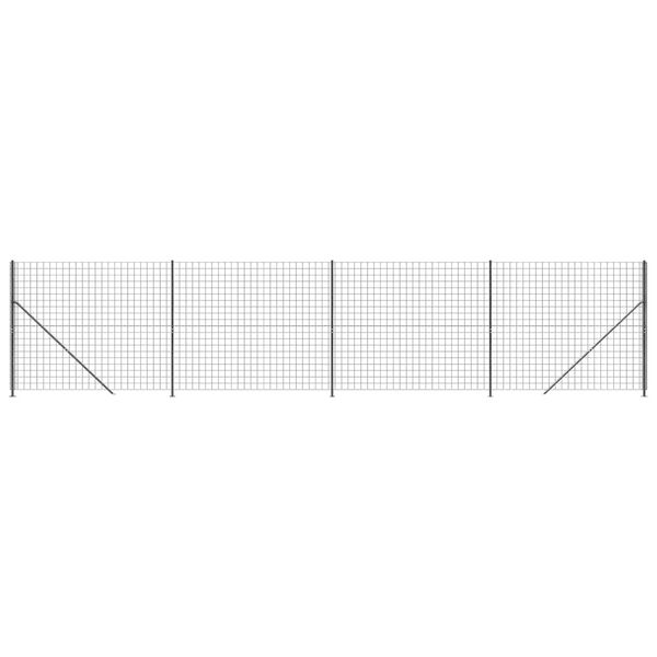 vidaXL Συρματόπλεγμα Περίφραξης Ανθρακί 1,4 x 10 μ. με Βάσεις Φλάντζα
