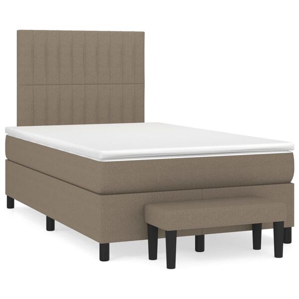 vidaXL &Kappa;&rho;&epsilon;&beta;ά&tau;&iota; Boxspring &mu;&epsilon; &Sigma;&tau;&rho;ώ&mu;&alpha; Taupe 120x200 &epsilon;&kappa;. &Upsilon;&phi;&alpha;&sigma;&mu;ά&tau;&iota;&nu;&omicron;