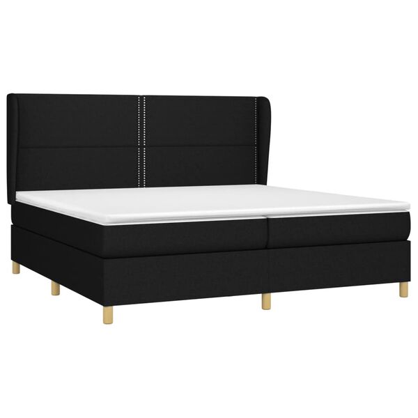 vidaXL &Kappa;&rho;&epsilon;&beta;ά&tau;&iota; Boxspring &mu;&epsilon; &Sigma;&tau;&rho;ώ&mu;&alpha; &Mu;&alpha;ύ&rho;&omicron; 200x200 &epsilon;&kappa;. &Upsilon;&phi;&alpha;&sigma;&mu;ά&tau;&iota;&nu;&omicron;