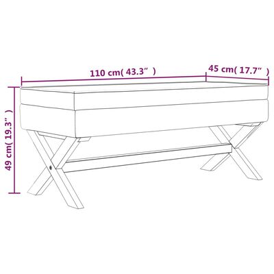 vidaXL Σκαμπό Αποθήκευσης Ροζ 110 x 45 x 49 εκ. Βελούδινο