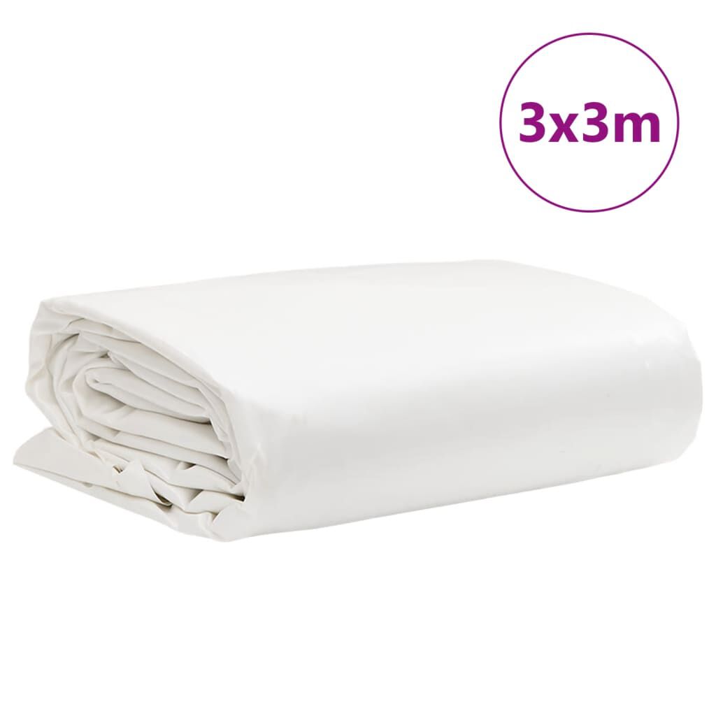vidaXL Μουσαμάς Λευκός 3 x 3 μ. 650 γρ./μ²