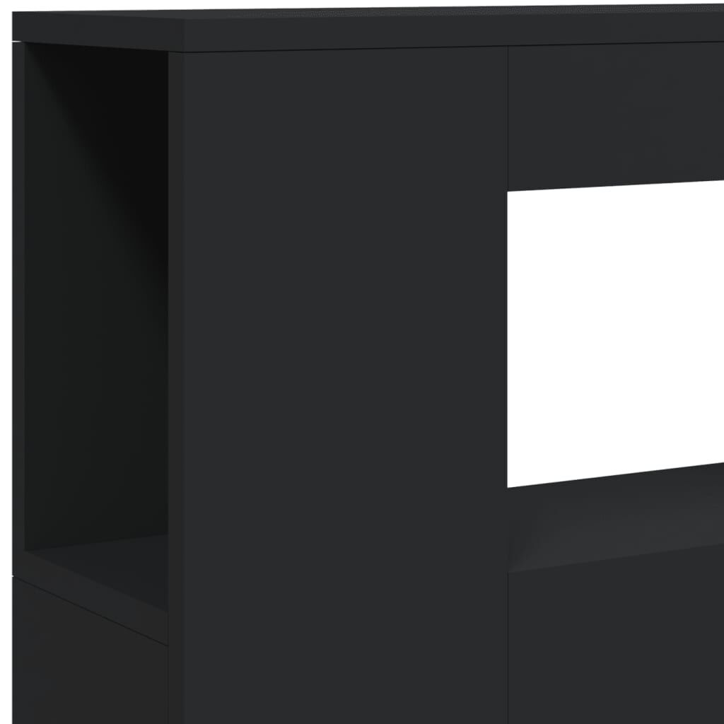 vidaXL Κεφαλάρι Κρεβατιού με LED Μαύρο 100x18,5x103,5 εκ Επεξεργ. Ξύλο