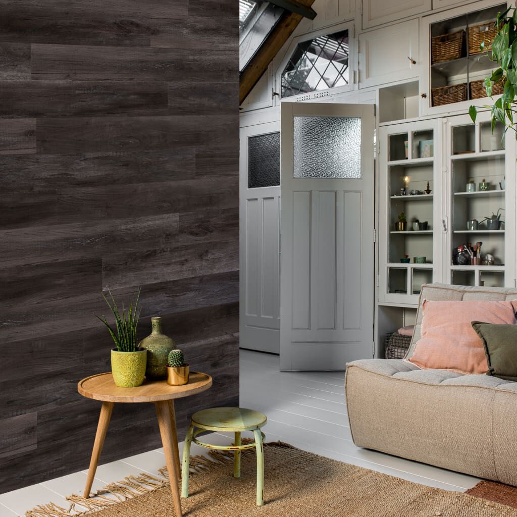 WallArt Πάνελ Τοίχου Όψη Barnwood Δρυός "GL-WA33" 30 τεμ Ανθρακί Μαύρο