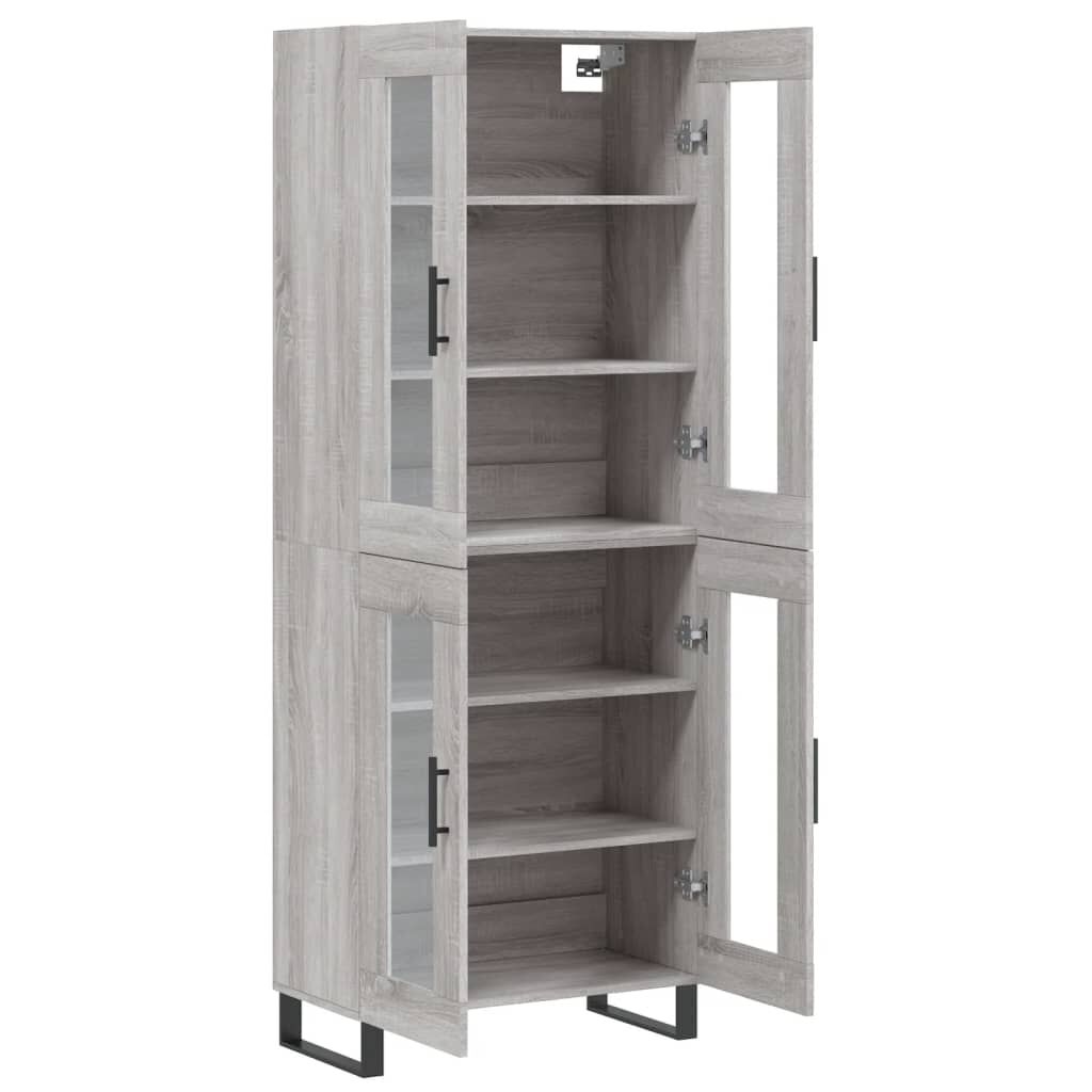 vidaXL Ντουλάπι Γκρι Sonoma 69,5 x 34 x 180 εκ. Επεξεργασμένο Ξύλο