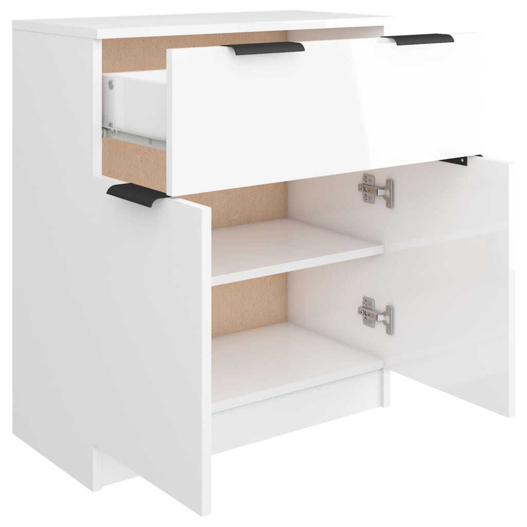 vidaXL Ντουλάπι Γυαλιστερό Λευκό 60 x 30 x70 εκ. Επεξεργασμένο Ξύλο