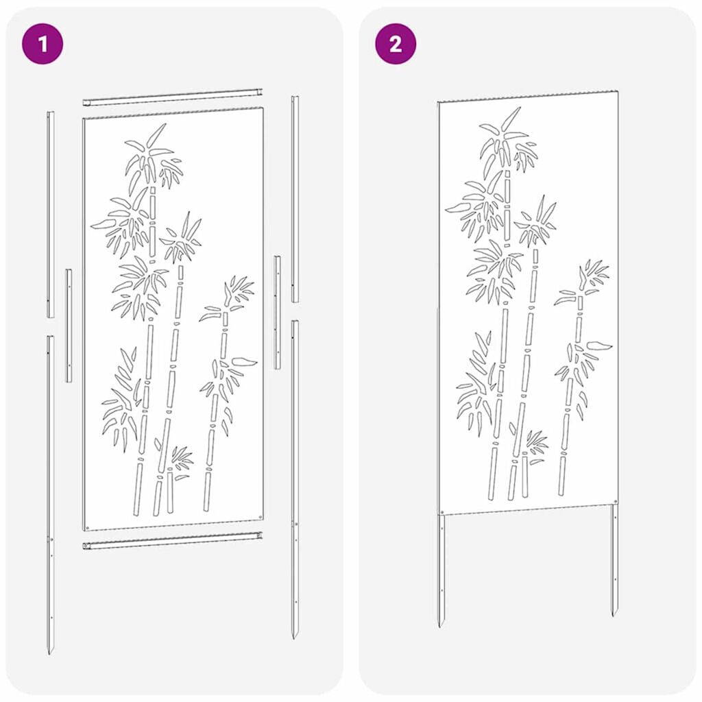 vidaXL Οθόνη Ιδιωτικότητας Κήπου Floral Μαύρο 50 x 140 εκ
