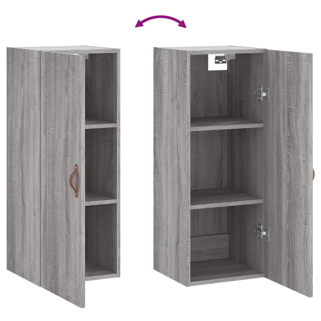 vidaXL Ντουλάπι Τοίχου Γκρι Sonoma 34,5 x 34 x 90 εκ.