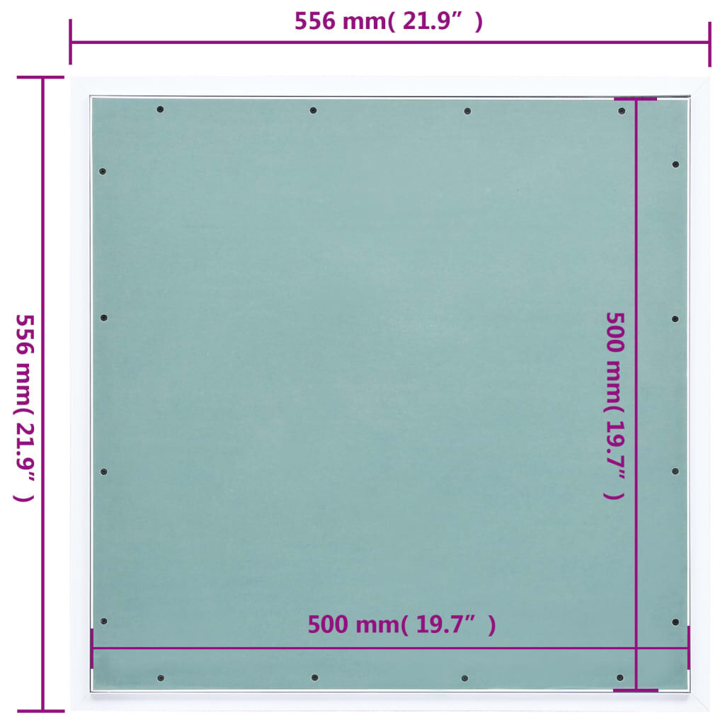 vidaXL Θυρίδα Επίσκεψης Γυψοσανίδας 500 x 500 χιλ. Σκελετός Αλουμινίου