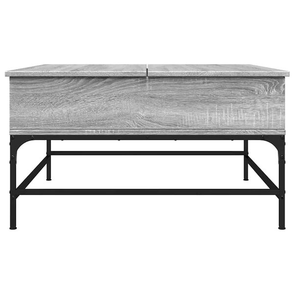 vidaXL Τραπεζάκι Σαλονιού Γκρι Sonoma 80x80x45 εκ. Επεξ. Ξύλο/Μέταλλο
