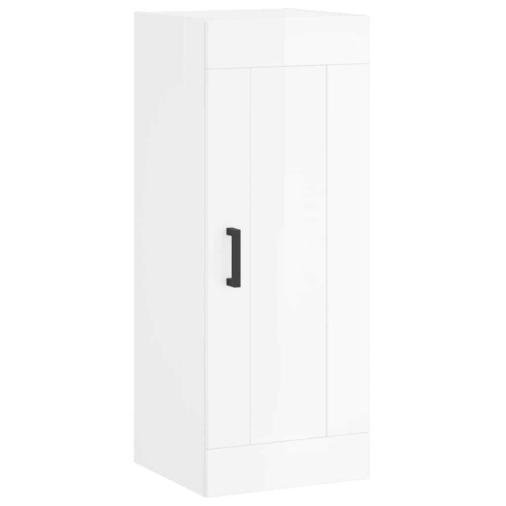 vidaXL Ντουλάπι Τοίχου Γυαλιστερό Λευκό 34,5 x 34 x 90 εκ. Επεξ. Ξύλο