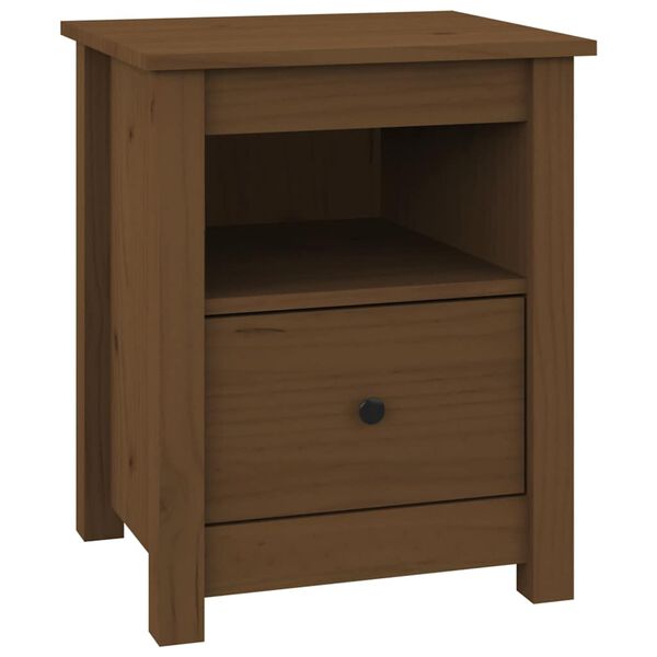 vidaXL Κομοδίνα 2 τεμ. Μελί 40 x 35 x 49 εκ. από Μασίφ Ξύλο Πεύκου