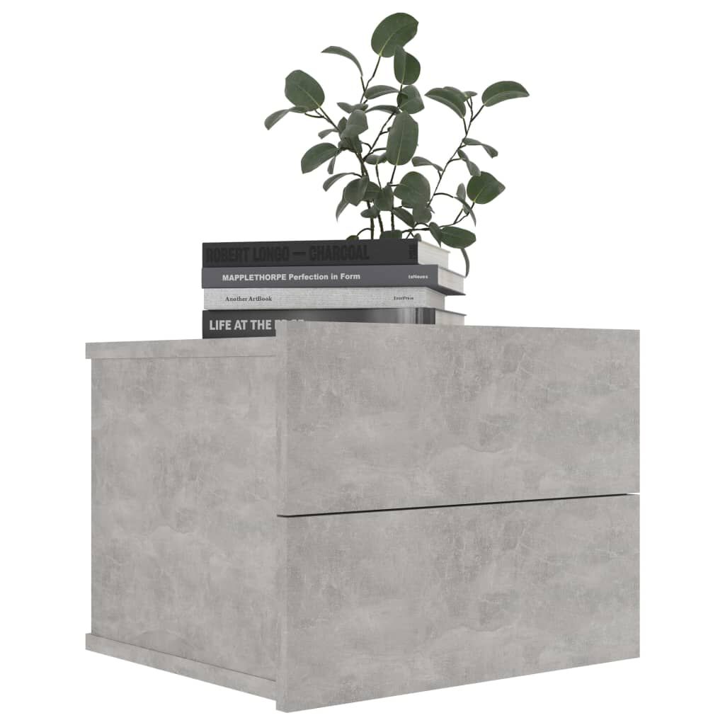 vidaXL Κομοδίνο Γκρι του Σκυροδέματος 40 x 30 x 30 εκ. από Επεξ. Ξύλο
