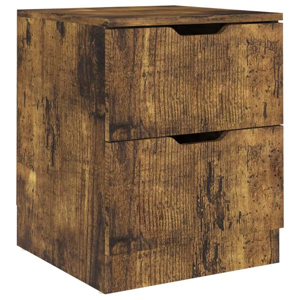 vidaXL Κομοδίνα 2 τεμ. Καπνιστή Δρυς 40 x 40 x 50 εκ. Επεξεργ. Ξύλο