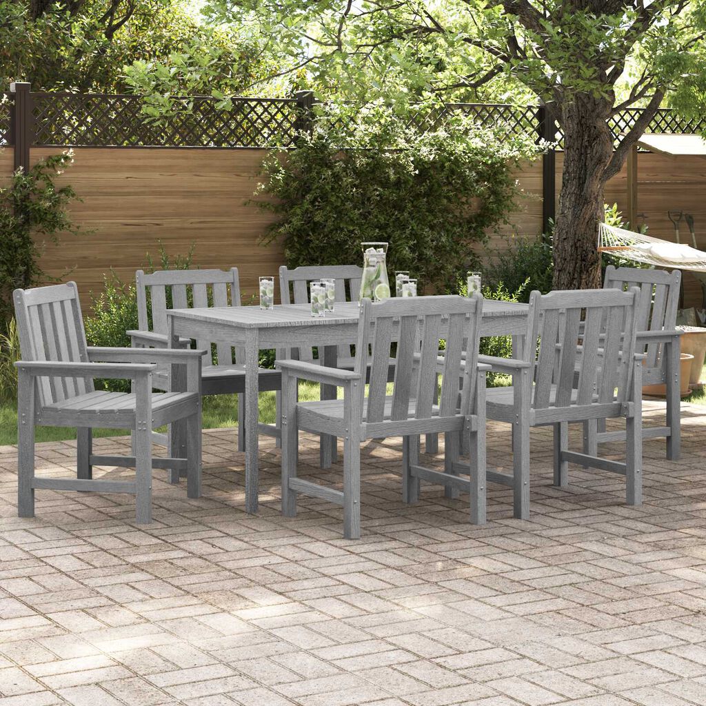 vidaXL Καρέκλες Κήπου 6 τεμ Ανοιχτό Γκρι 65.5x55.5x88 εκ. HDPE