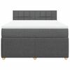 vidaXL Κρεβάτι Boxspring με Στρώμα Σκούρο Γκρι 140x190 εκ. Υφασμάτινο