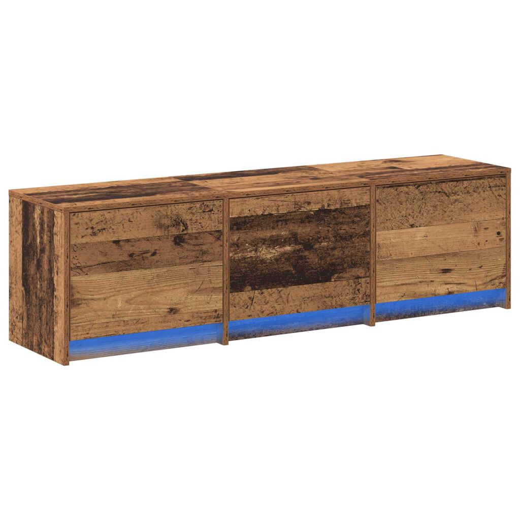 vidaXL Ντουλάπι τηλεόρασης με LED παλιό ξύλο 140x34x40 εκ. κατασκευασμένο ξύλο