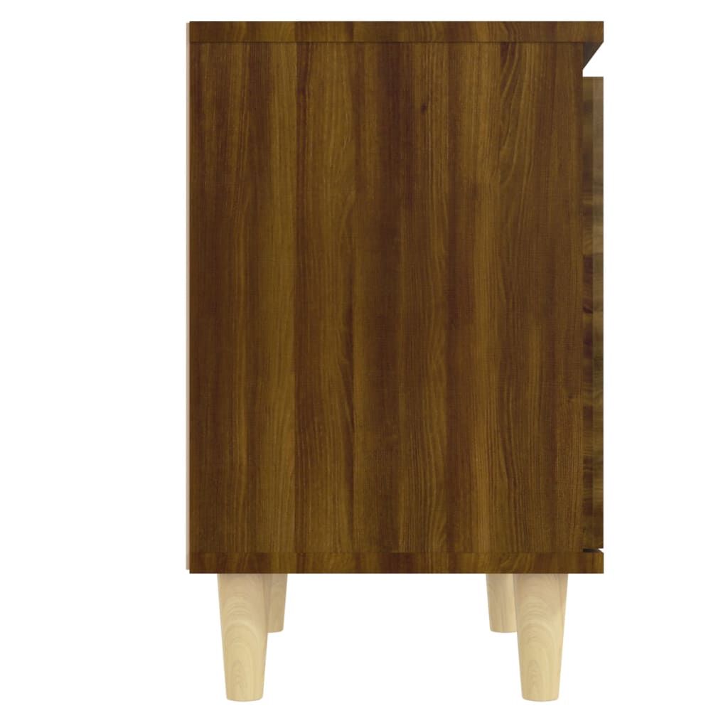 vidaXL Κομοδίνο Καφέ Δρυς 40 x 30 x 50 εκ. με Μασίφ Ξύλινα Πόδια